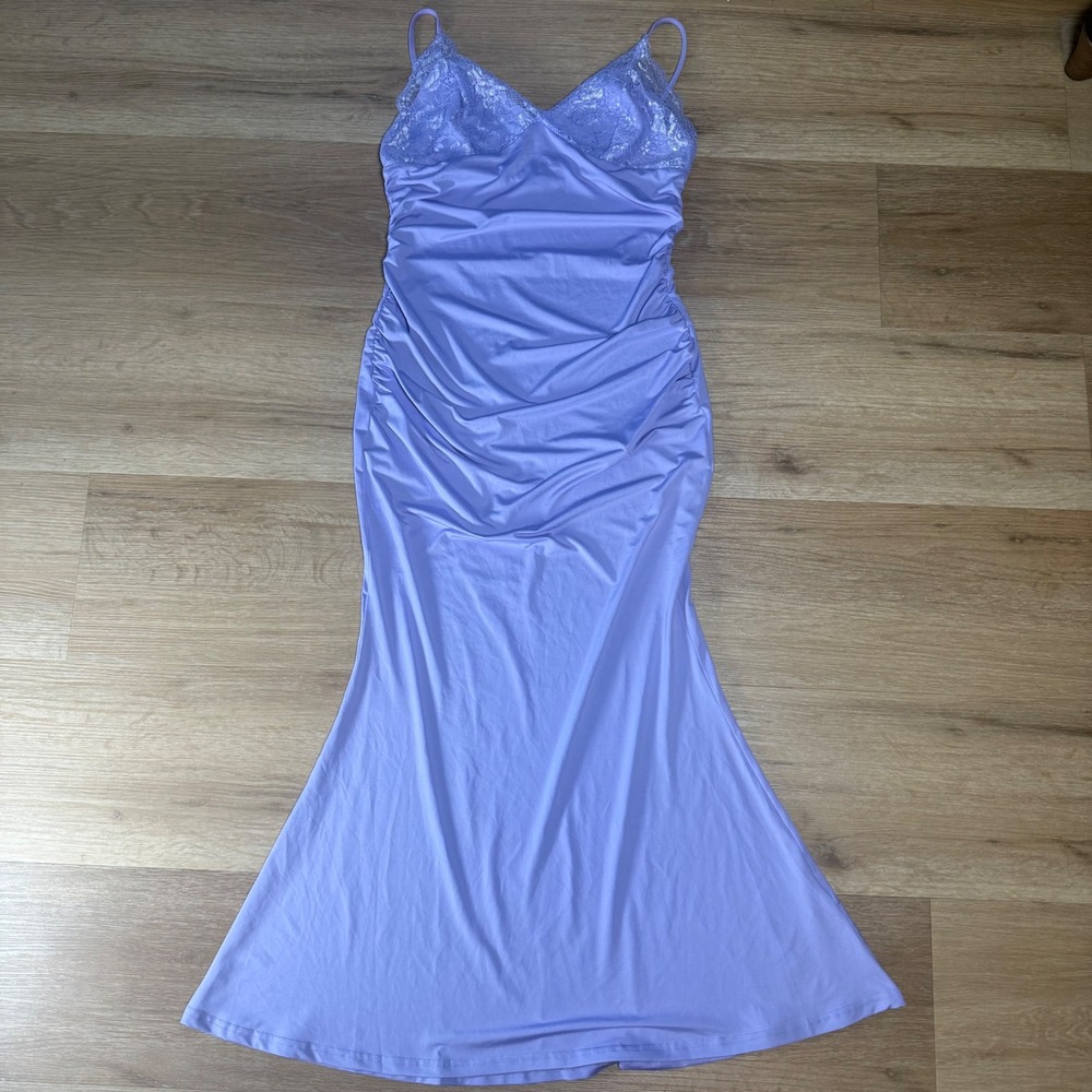 Babydoll Lavender Lace Top Maxi Dress Purple Mermaid Gown Large SHEIN